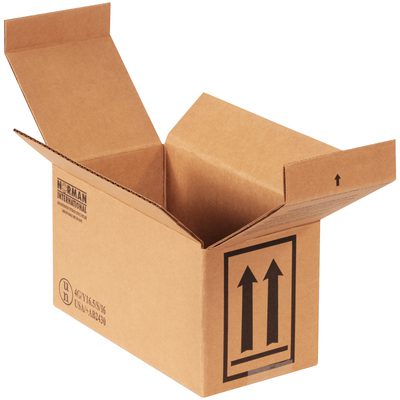 HAZCO2Q.jpg The MH-USA 9 1/2 x 4 5/8 x 5 box, a brown cardboard with black symbols including directional arrows, is part of the Haz Mat series. Its available in bundles of 25 for safe handling of materials.