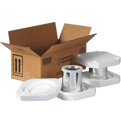 MH-USA 10 1/4 x 5 1/8 x 6 3/16" 2 - 1 Quart Foam Haz Mat Shipper Kit