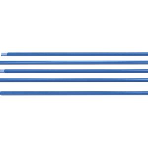 The Vestil Structural Cantilever Brace Set 60 X 144 displays four aligned blue metal bars with twelve small screws, all on a white background.