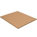 The MH-USA 48 x 96 x 1 honeycomb cardboard sheet features a smooth brown surface, emphasizing its layered, rectangular design, making it perfect for packaging or crafting. Purchase in skids of 40 sheets.