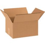 An empty MH-USA 10 x 8 x 6 Double Wall Box, part of a 15-box bundle, sits open with flaps outstretched on a white background.