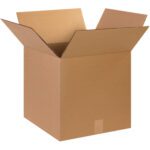Against a plain white background, an MH-USA 15 x 15 x 15 Double Wall Box from the 15/Bundle set is open, showing its empty interior with sturdy folded edges that highlight its durability.