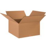 Against a plain white background, the empty MH-USA 18 x 18 x 10 double wall box with outward-bent flaps is shown. This durable box is part of a bundle of 15.