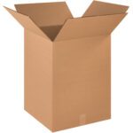 The MH-USA 18 x 18 x 24 Double Wall Boxes, shown open with flaps spread on a white background, are plain brown with an emphasized empty interior and rectangular shape. These durable boxes are available in a convenient bundle of ten.
