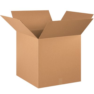 HD202020.jpg An open, empty MH-USA 20 x 20 x 20 Heavy-Duty Box from a bundle of 10 stands with flaps folded outward on a plain white background, ideal for any packing needs.