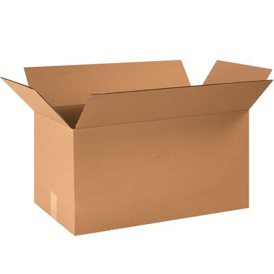 HD241212.jpg A plain cardboard box with flaps extended outward resembles the MH-USA 24 x 12 x 12 Heavy-Duty Boxes (25/Bundle). The empty box stands against a white background, inviting possibilities.