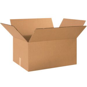 A plain brown MH-USA 24 x 18 x 12 double wall box, part of a pack of 10, is shown with open flaps against a white background.