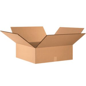 An empty MH-USA 24 x 24 x 8 double wall box with flaps open against a white background, displaying its brown corrugated material. It is in good condition and sold in bundles of ten.