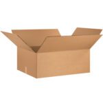 An MH-USA 30 x 24 x 12 double wall box from a bundle of 10 stands sturdy with flaps apart against a white background, ready for your packing needs.