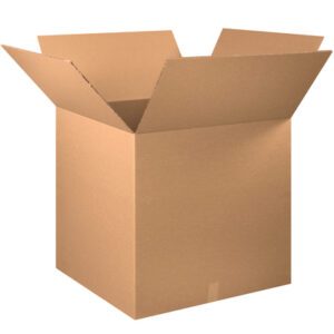 Open MH-USA 30 x 30 x 30 Double Wall Box from the 5/Bundle pack is empty with slightly spread flaps, set against a plain white background.