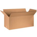A bundle of MH-USA 40 x 20 x 20 Double Wall Boxes (5/Bundle), showcased as an open brown cardboard box with four flaps up, on a plain white background.