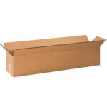The MH-USA 60 x 12 x 12 Double Wall Box, part of a 5/Bundle package, is shown empty, with outward-folded flaps and sturdy design, made from brown corrugated material against a white backdrop.