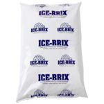 The Ice-Brix® Cold Pack, sized 10 x 6 x 1½ and weighing 32 oz., features a white design with blue logos and an igloo motif. It includes the phrase The Leakproof Gel Refrigerant and comes in cases of nine.