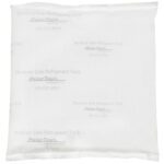 The 6 x 6 x 1 - 12 oz. Tech Pack™ Moisture Safe (48/Case) is a white, square refrigerant gel pack labeled Polar Tech and BRIX-TECH, designed to maintain cold temperatures during shipping.