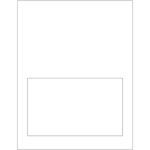 A minimalist illustration mimics the MH-USA 7 x 4¼ Label Size Integrated Labels, with a centered small rectangle near the bottom. Both outlined in black on a white background.