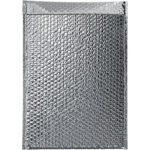 The MH-USA 12x 17 Cool Barrier Bubble Mailers (50/Case) have a reflective silver surface, sealed top, and a texture of evenly distributed air bubbles for secure, stylish shipments.
