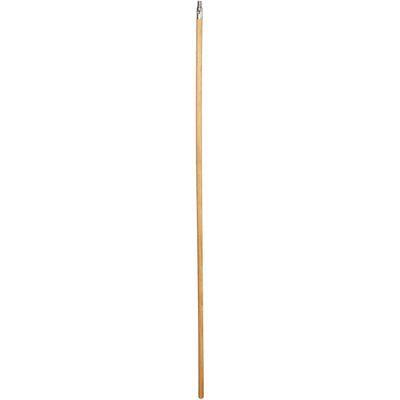 JAN125.jpg The 60 MH-USA Metal Tip Wood Broom Handle showcases a durable wooden design and a stylish metal connector, all presented on a plain white background.