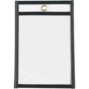 The MH-USA 4 x 6 Job Ticket Holders (25/Case) come with a clear sheet, black trim, and a brass grommet for hanging. With vertical orientation, theyre ideal for organizing important documents.