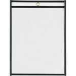A white sign holder with a slim black frame and a convenient hanging hole at the top resembles the sleek design of MH-USA 9 x 12 Job Ticket Holders (25/Case).