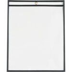 The MH-USA 11 x 14 Job Ticket Holders (25/Case) have a transparent design, black border, and a top-center metal grommet for easy hanging.