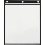 A large, rectangular backlit makeup mirror with a sleek black frame resembles the MH-USA 9 x 12 Heavyweight Job Ticket Holders. It has three evenly spaced round lights on top, delivering perfect brightness across its white surface.