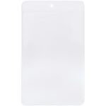 The MH-USA 4 x 6 vinyl envelope is a transparent, vertical holder with a single top hole, ideal for securing documents or IDs. Its glossy surface and stitched edges enhance durability. Comes in a pack of 50 per case.