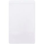 A clear, vertical MH-USA 5 x 8 vinyl envelope with rounded edges and a hanging hole, appearing empty against a white background. Product: MH-USA 5 x 8 Vinyl Envelopes (50/Case).