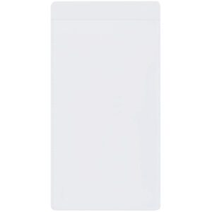 A front view of the MH-USA 2 x 3 1/2 Side Loading Self-Adhesive Holder, showcasing its plain white design with a sealed top and smooth surfaces.