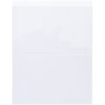 A plain, blank sheet gracefully rests on a white background, like the MH-USA 8.5 x 11 Top Loading Self-Adhesive Holder that keeps documents pristine (50/Case).