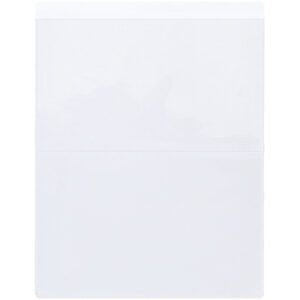 A plain, blank sheet gracefully rests on a white background, like the MH-USA 8.5 x 11 Top Loading Self-Adhesive Holder that keeps documents pristine (50/Case).