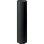 A tall cylindrical black foam roller, standing upright against a plain white background, mirrors the sleek and minimalist elegance of a 36 - 50 lb. Black Kraft Paper Roll (720/Roll) in both form and functionality.