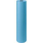 A 36 - 50 lb. Blue Kraft Paper Roll (1000 Roll) stands upright against a white background, appearing clean and new with its smooth surface and hollow center.