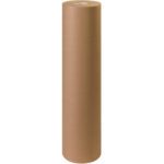 A large roll of 36 - 60 lb. Kraft Paper Rolls (600/Roll) stands vertically on a plain white background, catering to all your creative and practical needs.