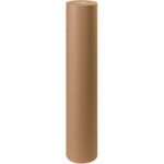 A large roll of 48 - 30 lb. Kraft Paper (1200/Roll) stands vertically against a plain white background, appearing clean and smooth with a cylindrical shape and small circular core.