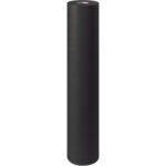 A black cylindrical foam roller, similar to the sturdy 48-50 lb. Black Kraft Paper Rolls (720/Roll), stands upright on a white background.