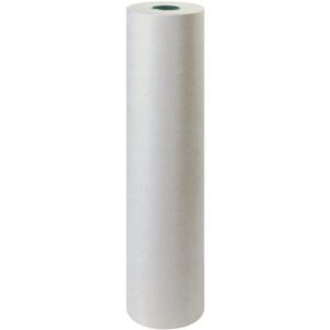 A single, tall roll of 36 - 30 lb. Bogus Kraft Paper Rolls stands upright against a plain, light background, with its cylindrical form and visible circular opening at the top.