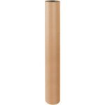 A 60 Poly Coated Kraft Paper Roll (600/Roll) stands upright against a white background. The tall, cylindrical brown paper appears thick and durable, perfect for wrapping or crafts to keep projects secure.