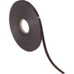 A large roll of MH-USA 3/4 x 100 Magnetic Tape with one end slightly unwound, exposing its flat, thin surface, features a cardboard core against a white background.