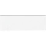 The MH-USA 1 x 3 White Warehouse Labels with magnetic strips feature a glossy finish and sharp edges, similar to a long, rectangular white tile, making them ideal for modern spaces.