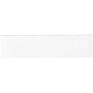 A sleek, narrow white rectangular tile with a smooth surface reminiscent of the MH-USA 2 x 8 White Warehouse Labels - Magnetic Strips (25/Case).