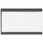 A front-facing rectangular whiteboard with a dark gray frame offers a blank surface for writing or drawing, and can be organized using MH-USA 2 x 3 Magnetic C-Channel Cardholders (25/Case), perfect for displaying notes and labels.