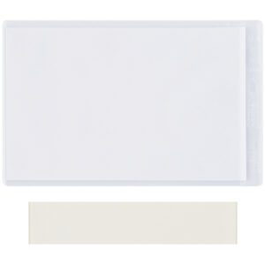 A white rectangle light pad with a transparent surface for tracing is showcased on a plain background with an accessory. Ideal for artists, it complements 2 x 3 1/2 Super-Scan® Press-On Vinyl Envelopes (50/Case) to enhance creative projects.