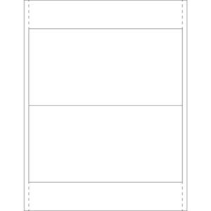 A minimalist design template with two horizontal rectangles, perfectly fitting MH-USA 4 x 8 Vinyl Envelope Insert Cards (100/Case), stacked vertically and outlined by a thin dashed frame, reminiscent of a comic strip.