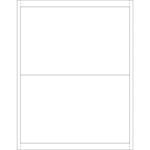 A blank comic strip template with two vertically stacked equal panels, reminiscent of the 5 x 8 MH-USA Vinyl Envelope Insert Cards, bordered by thin lines.
