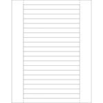 Image of a lined sheet with horizontal black writing lines and left and right margins resembling MH-USA 1/2 x 6 Plastic Label Holder Insert Cards. The background is pristine white.
