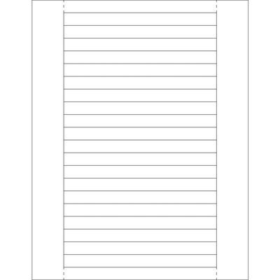 LH240.jpg Image of a lined sheet with horizontal black writing lines and left and right margins resembling MH-USA 1/2 x 6 Plastic Label Holder Insert Cards. The background is pristine white.