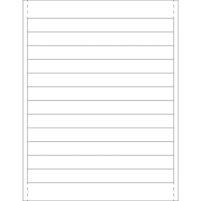 LH244.jpg A blank sheet of lined paper, similar to MH-USA 3/4 x 8 Plastic Label Holder Insert Cards (600/Case), has a white background with evenly spaced horizontal lines and light vertical margins on the sides, ideal for notes or labeling.