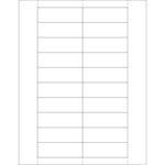 The grid has three columns and five rows with clear lines. It features narrow left and right columns and a wide center column, making it ideal for displaying MH-USA 1 x 3 Plastic Label Holder Insert Cards (1,000/Case) on a plain white background.