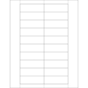 The grid has three columns and five rows with clear lines. It features narrow left and right columns and a wide center column, making it ideal for displaying MH-USA 1 x 3 Plastic Label Holder Insert Cards (1,000/Case) on a plain white background.