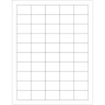 The sheet has a grid of 10 rows and 4 columns, creating 40 equal blank spaces, similar to the master case of MH-USA 1 1/2 x 1 White Rectangle Laser Labels (50/Sheet), on a clean white background.